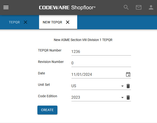 • Tube Expanding Procedure Qualification Records (TEPQR) in Shopfloor